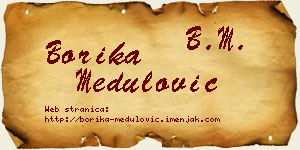 Borika Medulović vizit kartica